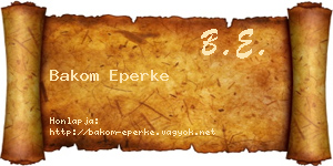 Bakom Eperke névjegykártya